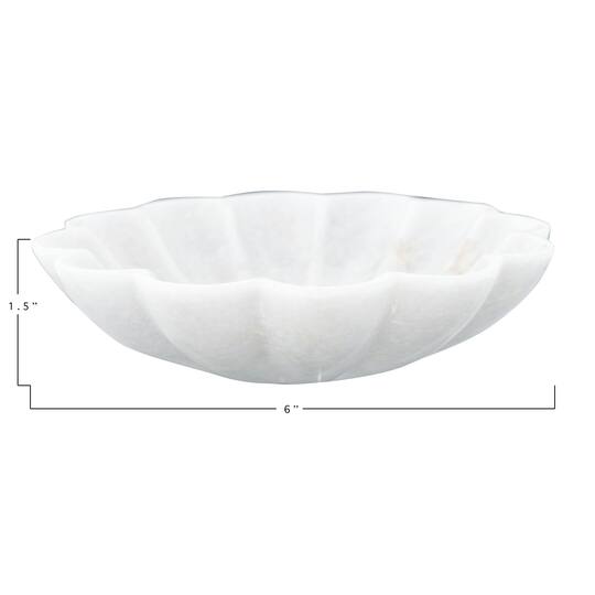 Hello Honey® 6" Carved Marble Flower Shape Dish